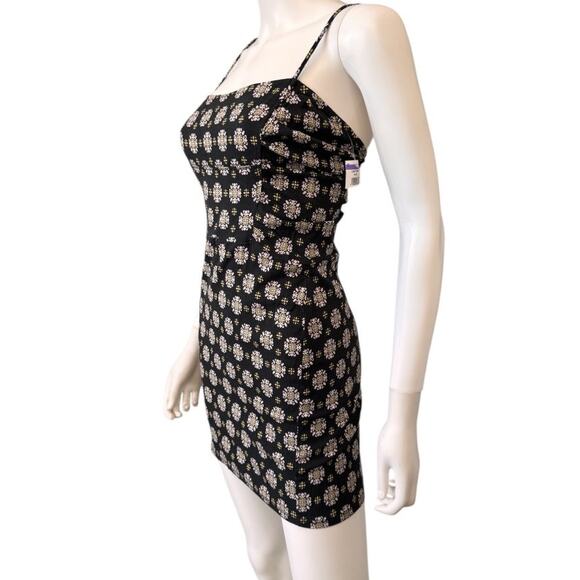 New FREE PEOPLE Women's Black Combo Center of Attention Mini Dress Size S - Picture 4 of 7